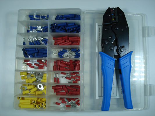 ELECTRICAL FASTENERS/CONNECTORS ASSORTMENT PACK + Crimper